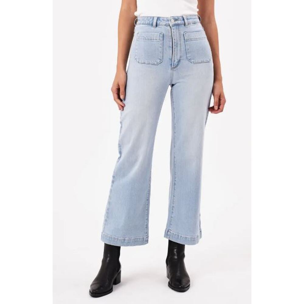 NWT! ROLLA'S WOMEN Sailor Sophie Crop‎ Wide Leg Jeans Light Blue SIZE-28